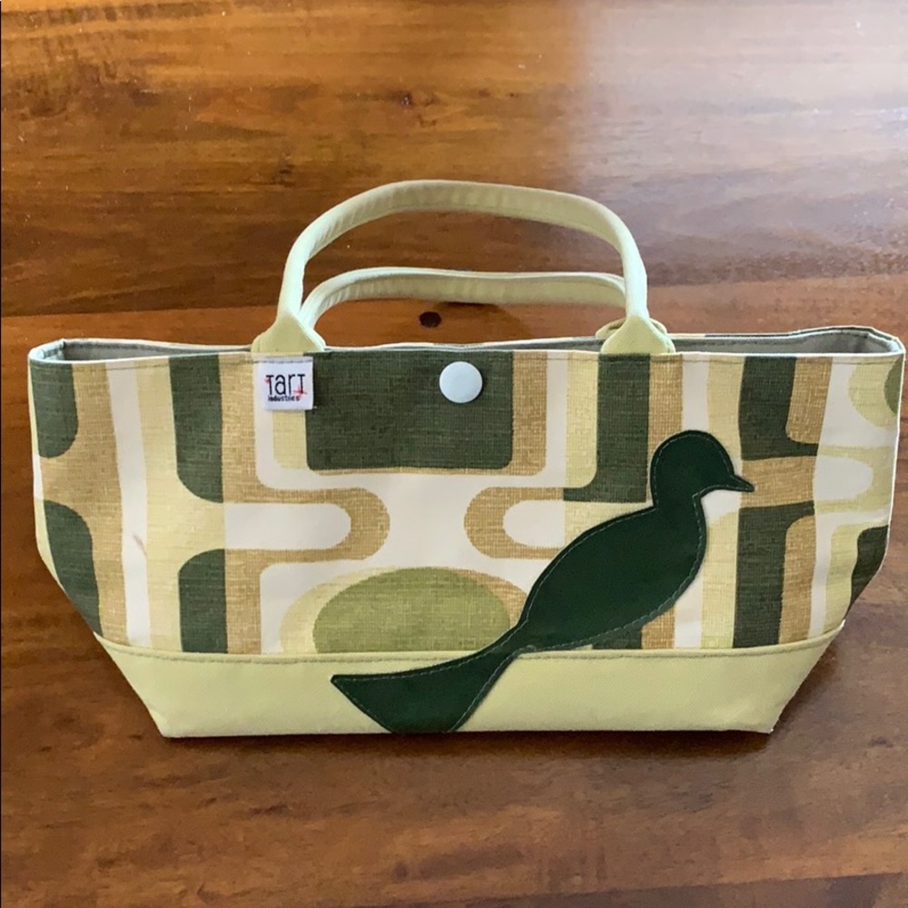 Small Cotton Purse with Bird Appliqué